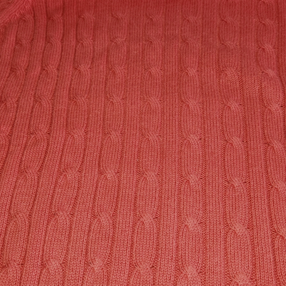 St. John's Bay, Women's, M, Crew Neck, Long Sleeve, Red, Cable &Straight Stitch - Picture 2 of 7